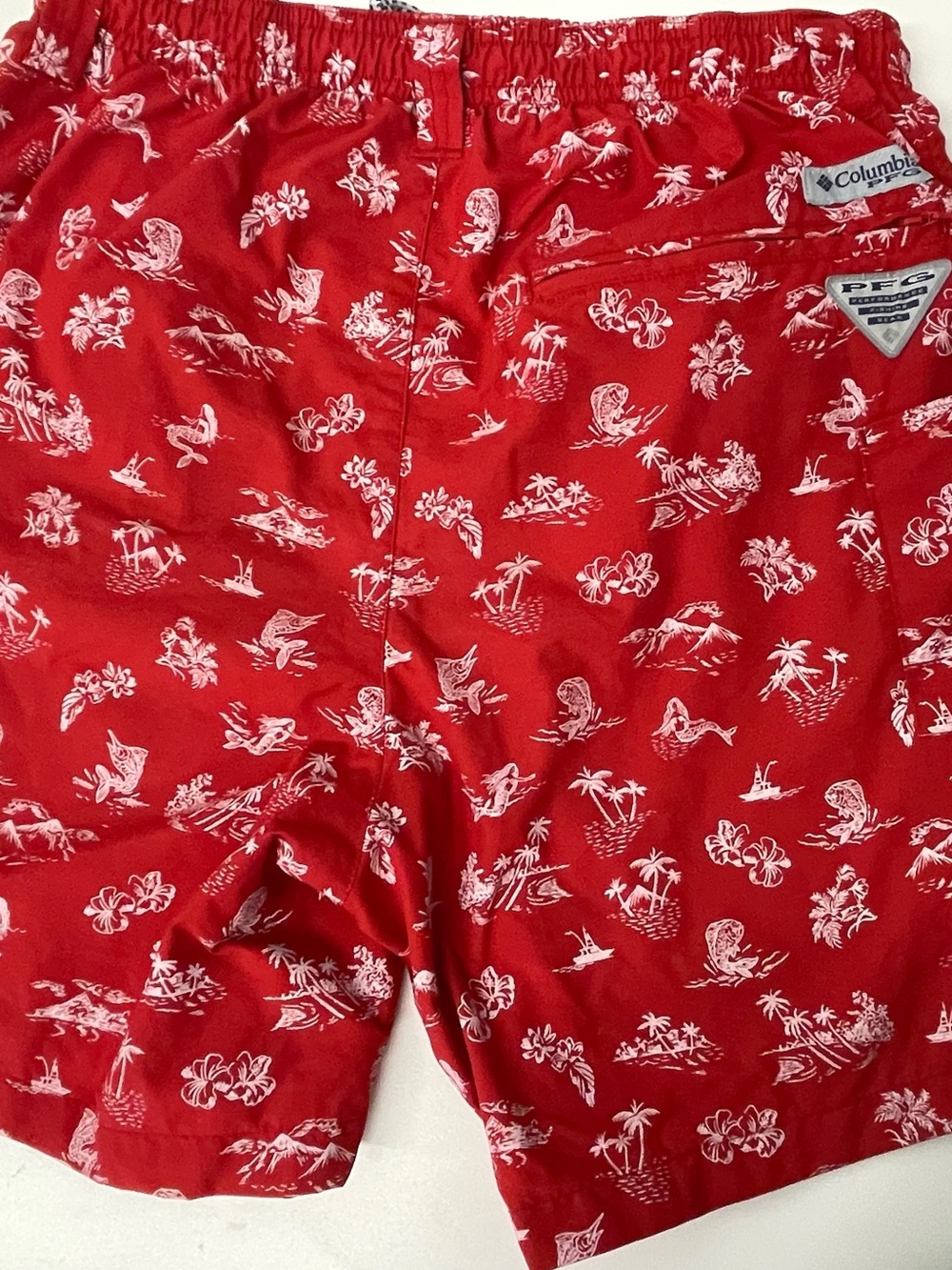 Columbia Red Tropical Print Hybrid Shorts